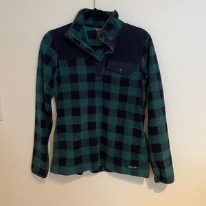 Plaid button-up fleece